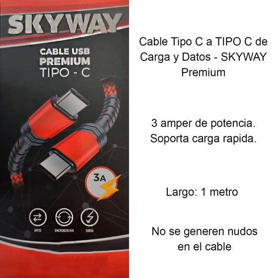 Cable Skyway Usb a Usb c Mallado 100Cm