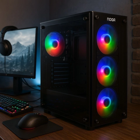 Gabinete Noganet 8608 RGB Fuente 600w