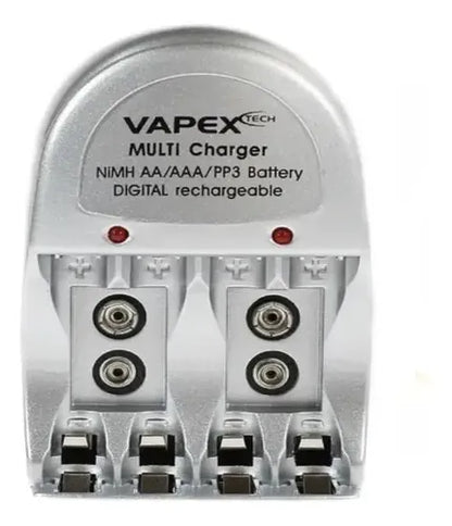 Cargador de Pilas Vapex P/ AA/ AAA/ 9v