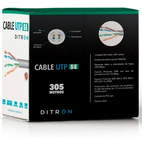 Rollo Cable Utp Exterior 305Mts Cat 5e