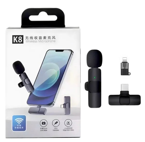 Microfono Corbatero Wireless USB C y Iphone K9