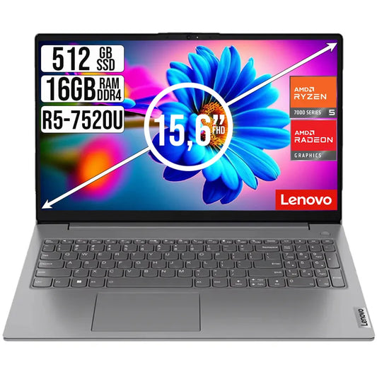 Notebook Lenovo 15.6" V15 Ryzen 5 7520U 16GB SSD 512GB