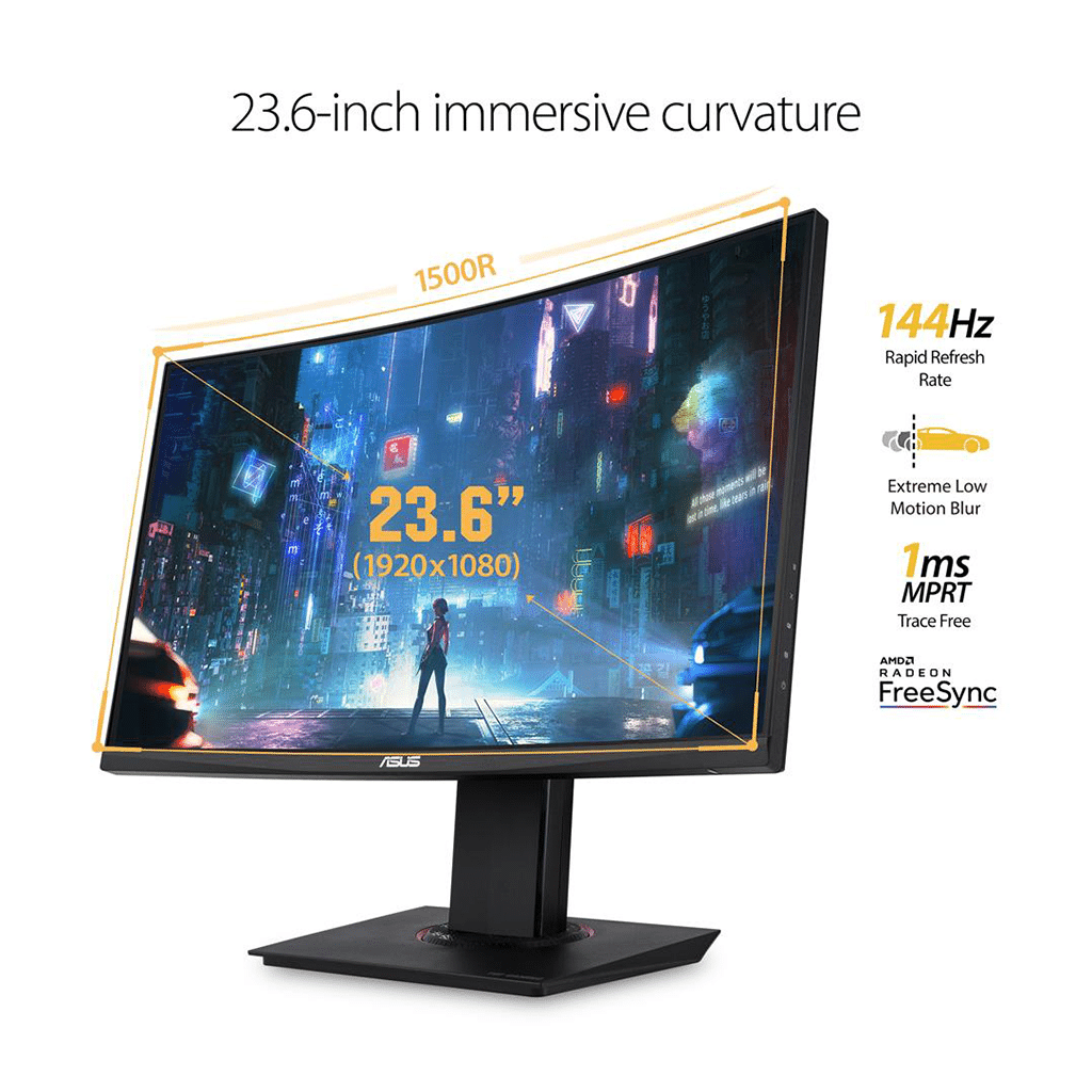 Lcd 24" Asus VG24VQ Curvo 144Hz