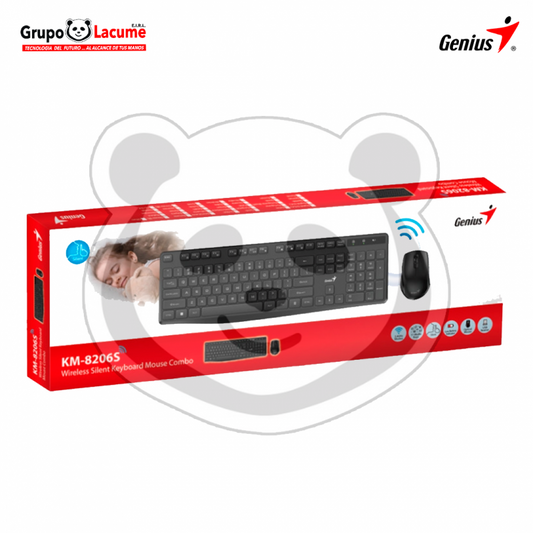 Tec + Mouse Genius WIRELESS KM-8206SSilencioso
