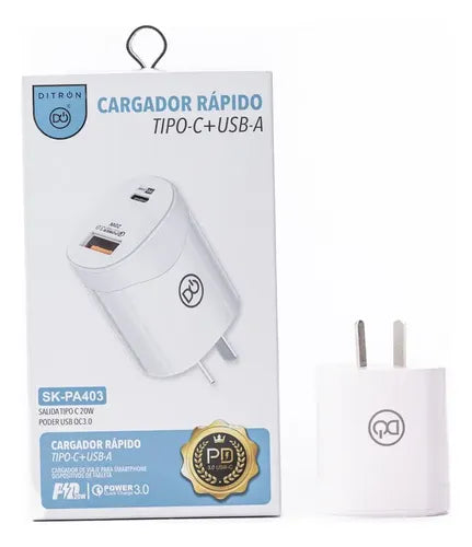 Cargador Ditron Usb a Usb c