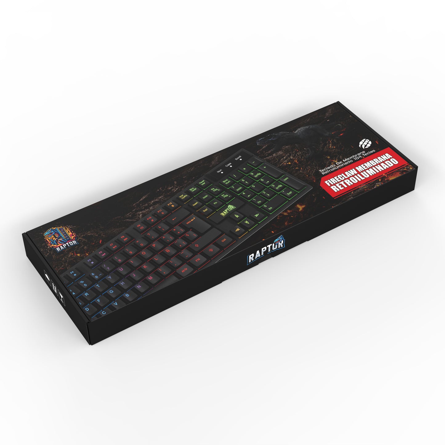 Teclado Raptor Fireclaw M104 Membrana Rainbow RGB