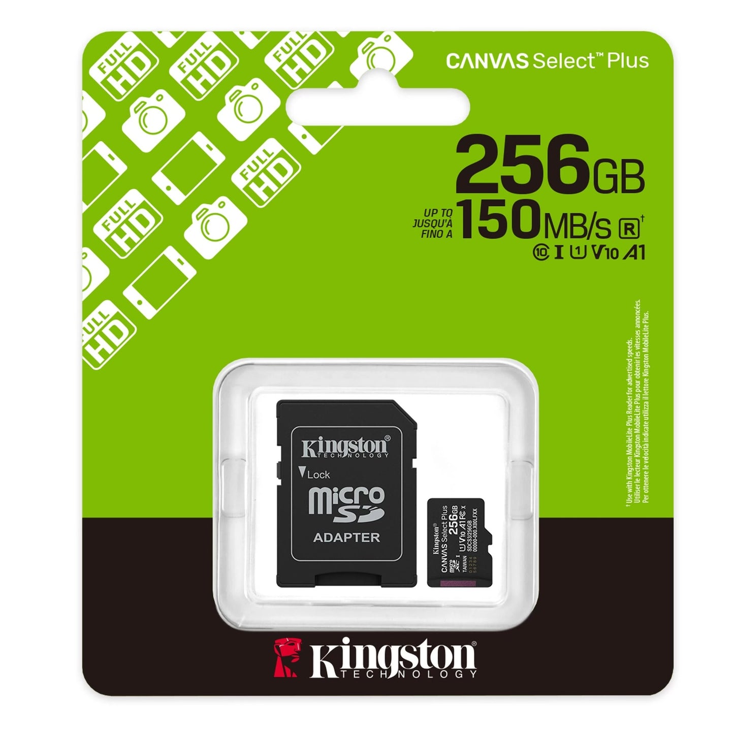 Micro SD + Adaptador 256gb Kingston Canvas
