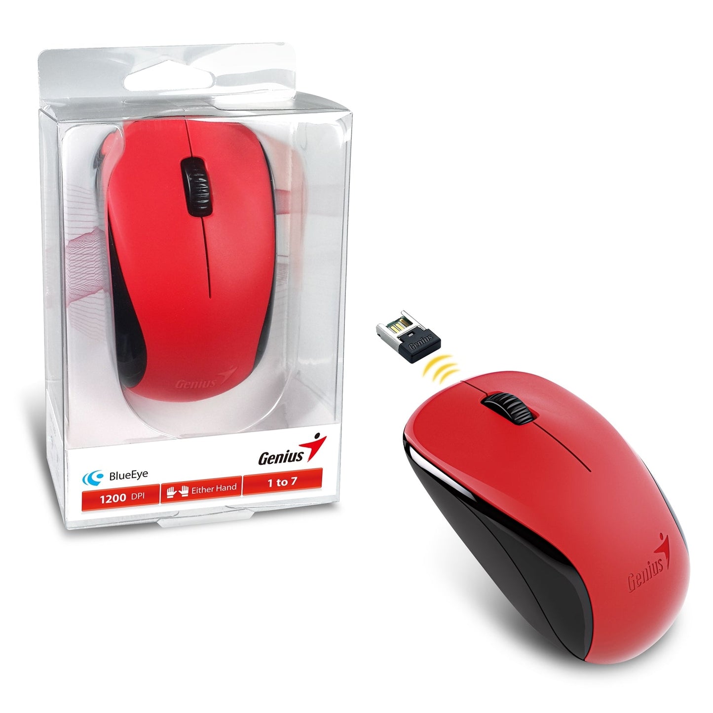 Mouse Genius NX-7000 Red Wireless