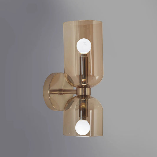 Aplique pared difusor vidrio curvo 2 luces