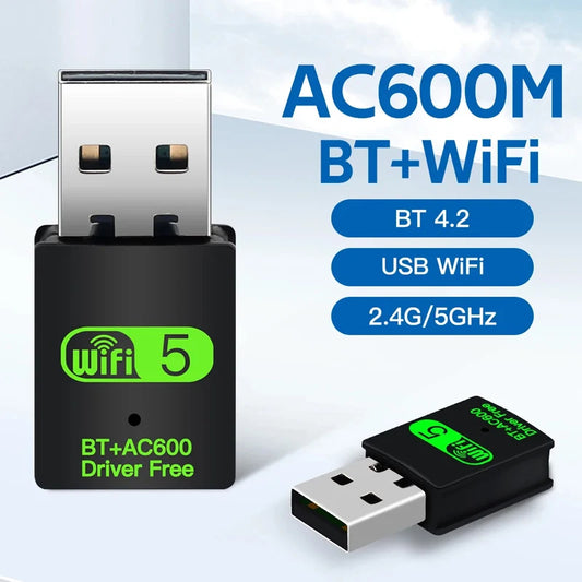 Adap Wifi y Bluetooth USB Adapter 600Mbps
