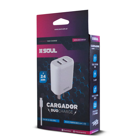 Cargador Tipo C Soul 2.4a