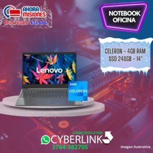 NOTEBOOK LENOVO 15.6″ INTEL CELERON – RAM 4GB – SSD 240GB