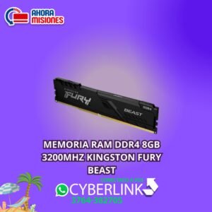 MEMORIA RAM DDR4 8GB 3200MHZ KINGSTON FURY BEAST