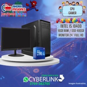 PC INTEL i5 10400 – DDR4 16GB – SSD 480GB – MONITOR 24″